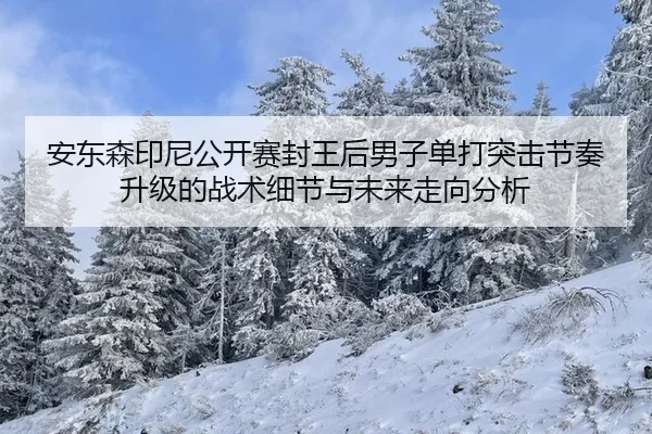 安东森印尼公开赛封王后男子单打突击节奏升级的战术细节与未来走向分析